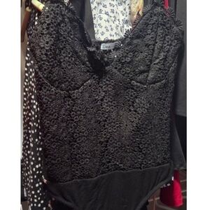 Dex Black Lace Onepiece Top